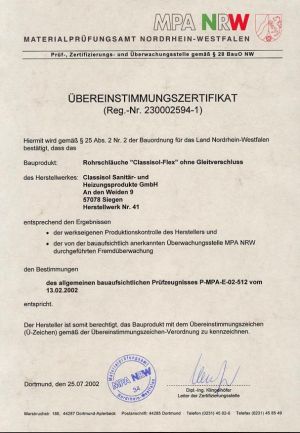 Rohrschläuche "Classisol-Flex" ohne Gleitverschluss